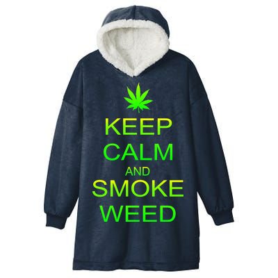 Keep Calm And Smoke Weed Hooded Wearable Blanket