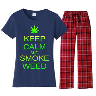 Keep Calm And Smoke Weed Women's Flannel Pajama Set