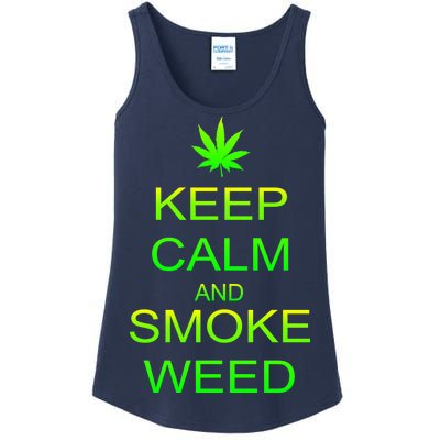 Keep Calm And Smoke Weed Ladies Essential Tank