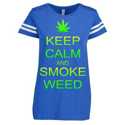 Keep Calm And Smoke Weed Enza Ladies Jersey Football T-Shirt