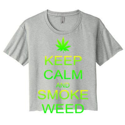 Keep Calm And Smoke Weed Women's Crop Top Tee