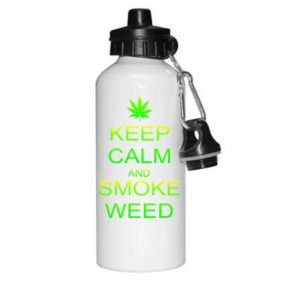 Keep Calm And Smoke Weed Aluminum Water Bottle