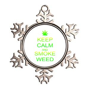 Keep Calm And Smoke Weed Metallic Star Ornament