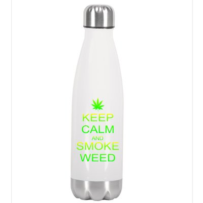 Keep Calm And Smoke Weed Stainless Steel Insulated Water Bottle