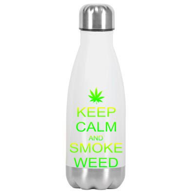 Keep Calm And Smoke Weed Stainless Steel Insulated Water Bottle