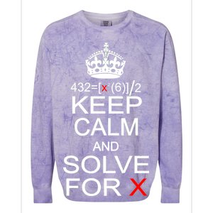 Keep Calm And Solve For X Colorblast Crewneck Sweatshirt