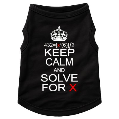 Keep Calm And Solve For X Doggie Tank