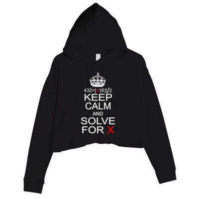 Keep Calm And Solve For X Crop Fleece Hoodie