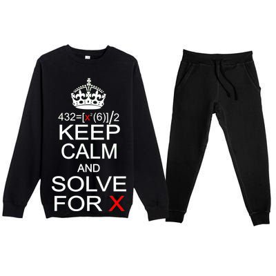 Keep Calm And Solve For X Premium Crewneck Sweatsuit Set