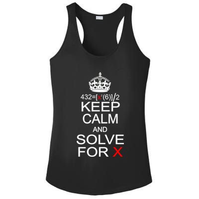 Keep Calm And Solve For X Ladies PosiCharge Competitor Racerback Tank