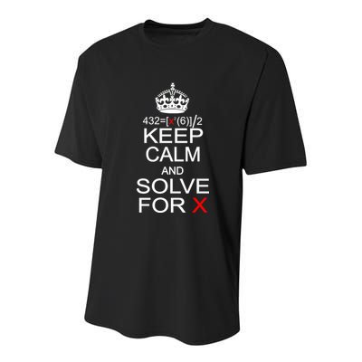 Keep Calm And Solve For X Youth Performance Sprint T-Shirt