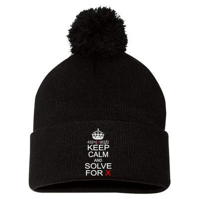 Keep Calm And Solve For X Pom Pom 12in Knit Beanie