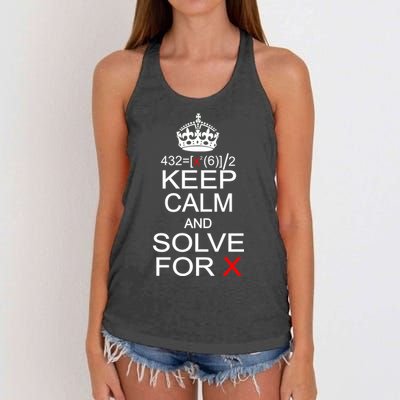 Keep Calm And Solve For X Women's Knotted Racerback Tank