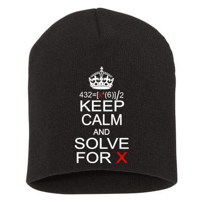 Keep Calm And Solve For X Short Acrylic Beanie