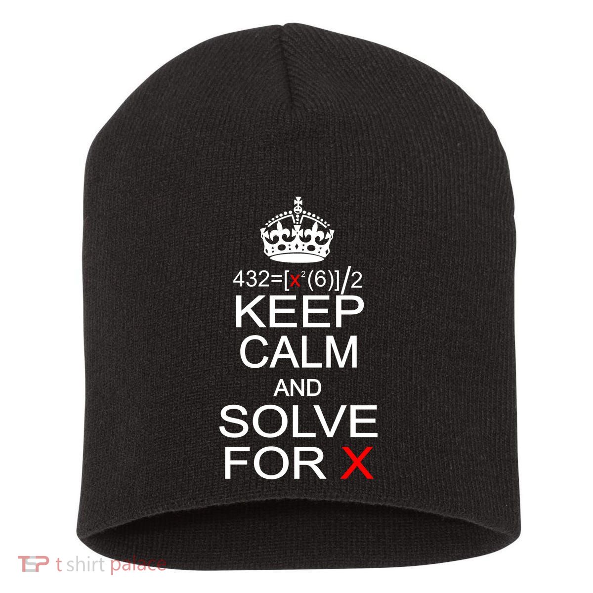 Keep Calm And Solve For X Short Acrylic Beanie