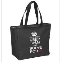 Keep Calm And Solve For X Zip Tote Bag