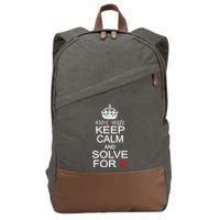Keep Calm And Solve For X Cotton Canvas Backpack