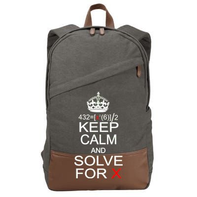 Keep Calm And Solve For X Cotton Canvas Backpack