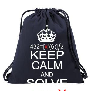 Keep Calm And Solve For X Drawstring Bag