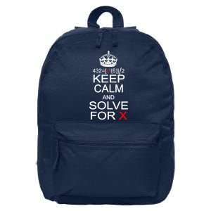 Keep Calm And Solve For X 16 in Basic Backpack