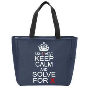 Keep Calm And Solve For X Zip Tote Bag