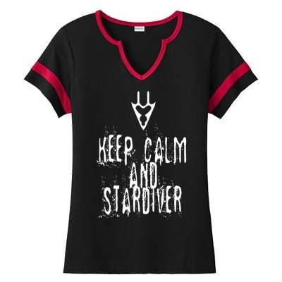 Keep Calm And Stardiver Dragoon FF14 Ladies Halftime Notch Neck Tee