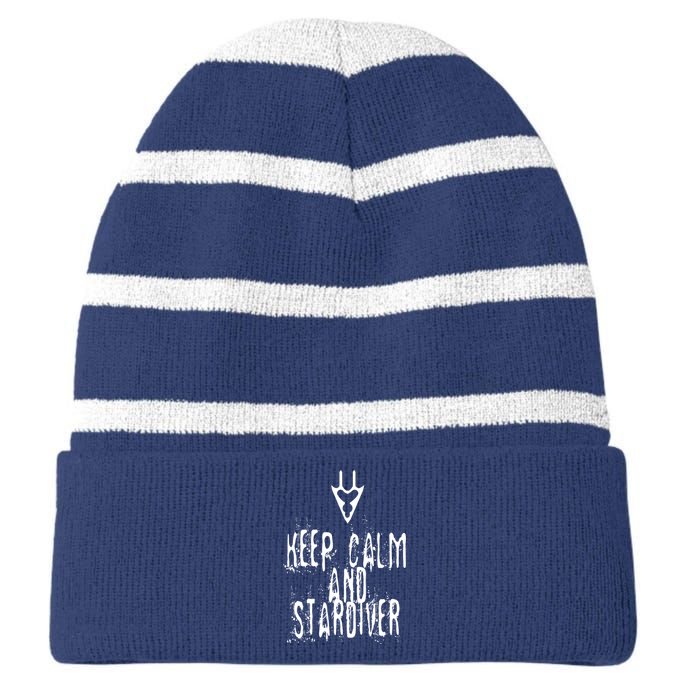 Keep Calm And Stardiver Dragoon FF14 Striped Beanie with Solid Band