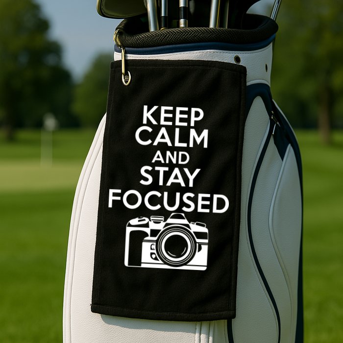 Keep Calm And Stay Focus Golf Towel