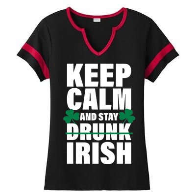 Keep Calm And Stay Irish Ladies Halftime Notch Neck Tee