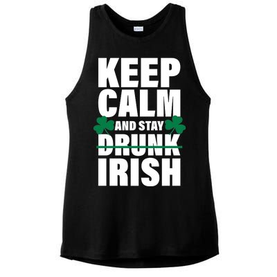 Keep Calm And Stay Irish Ladies PosiCharge Tri-Blend Wicking Tank