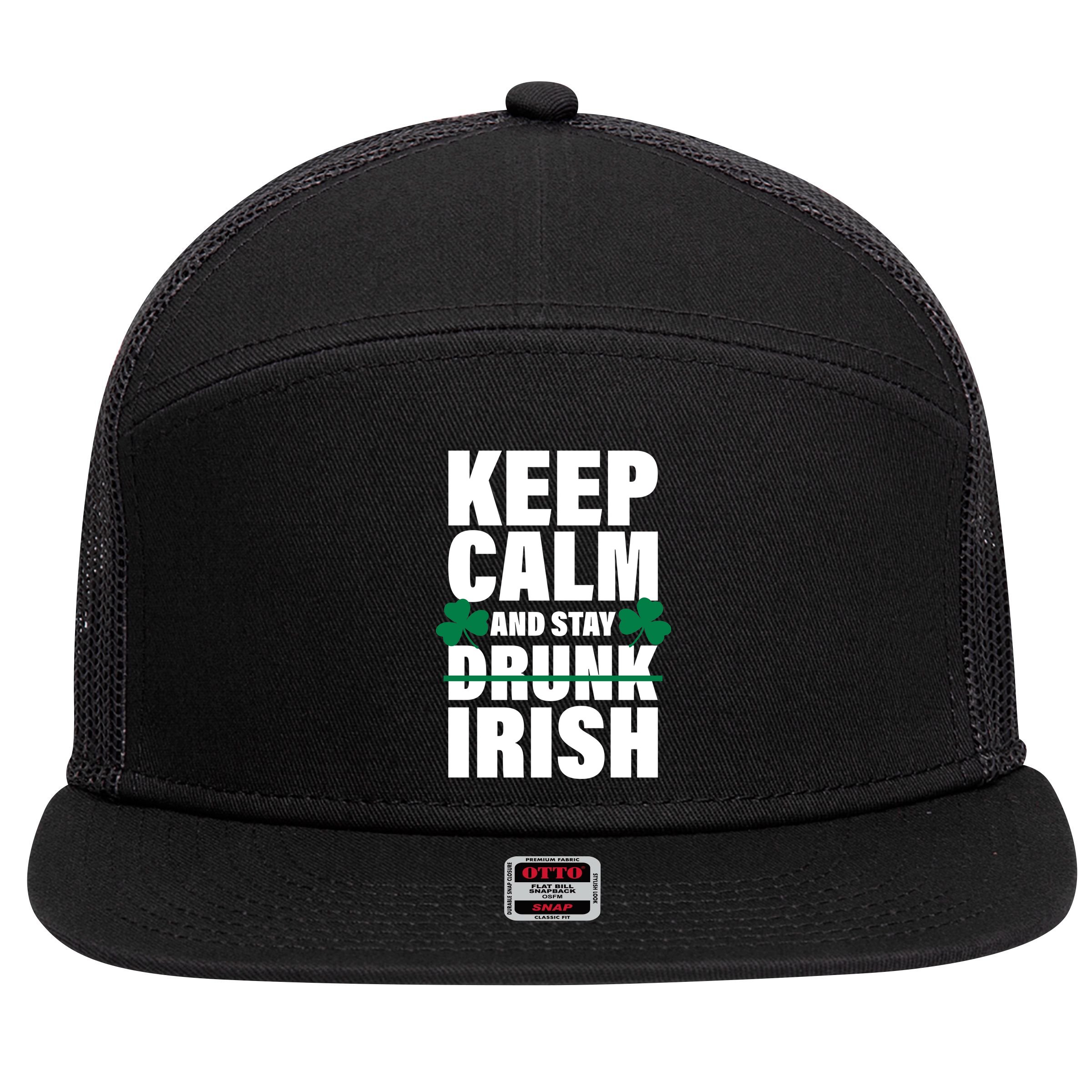 Keep Calm And Stay Irish 7 Panel Mesh Trucker Snapback Hat