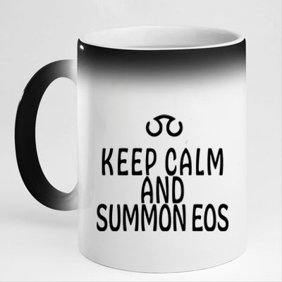 Keep Calm And Summon Eos FF14 Scholar 11oz Black Color Changing Mug