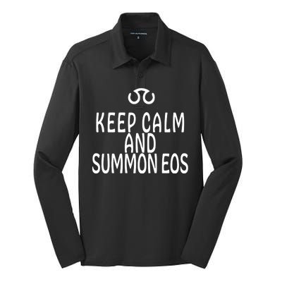 Keep Calm And Summon Eos FF14 Scholar Silk Touch Performance Long Sleeve Polo