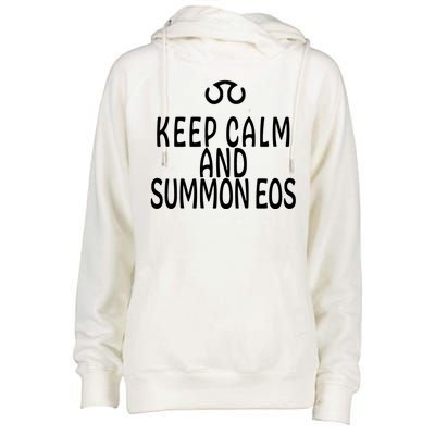 Keep Calm And Summon Eos FF14 Scholar Womens Funnel Neck Pullover Hood