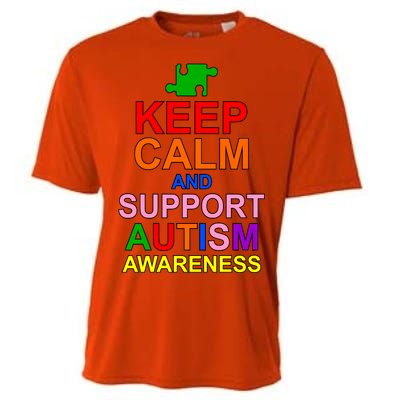 Keep Calm And Support Autism Awareness Cooling Performance Crew T-Shirt