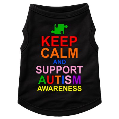 Keep Calm And Support Autism Awareness Doggie Tank