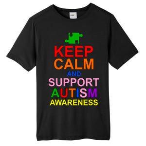 Keep Calm And Support Autism Awareness Tall Fusion ChromaSoft Performance T-Shirt