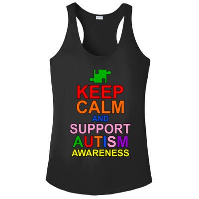 Keep Calm And Support Autism Awareness Ladies PosiCharge Competitor Racerback Tank