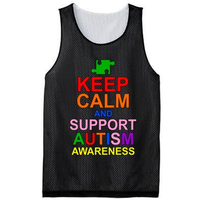 Keep Calm And Support Autism Awareness Mesh Reversible Basketball Jersey Tank