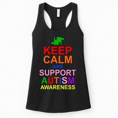 Keep Calm And Support Autism Awareness Womens Tank Top