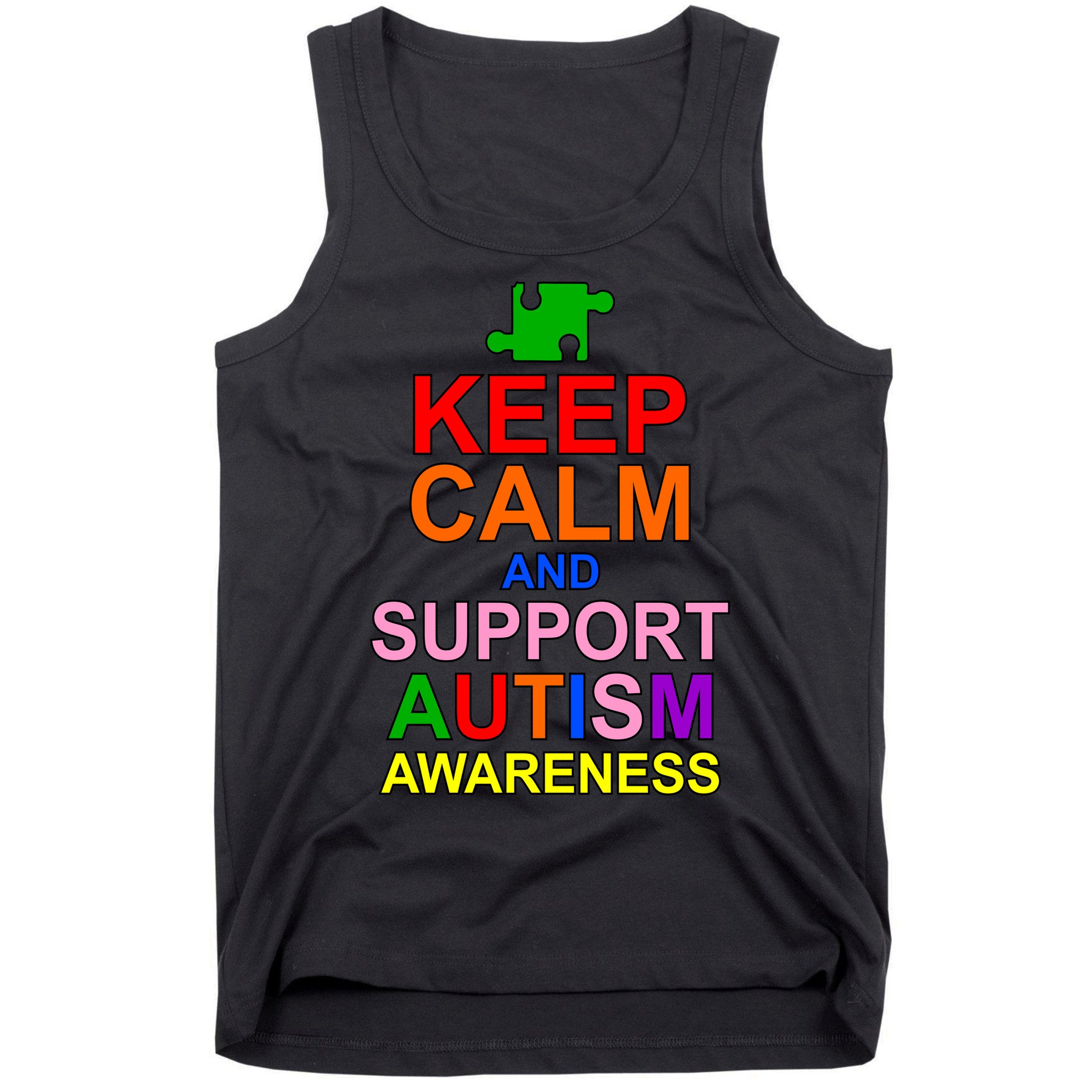 Keep Calm And Support Autism Awareness Tank Top