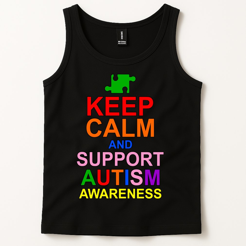 Keep Calm And Support Autism Awareness Tank Top