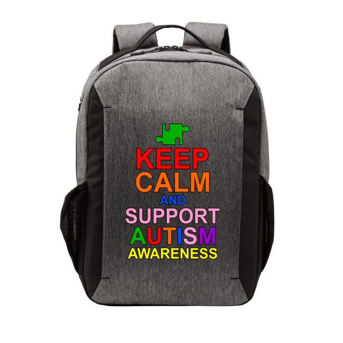 Keep Calm And Support Autism Awareness Vector Backpack