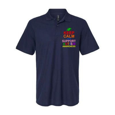 Keep Calm And Support Autism Awareness Softstyle Adult Sport Polo