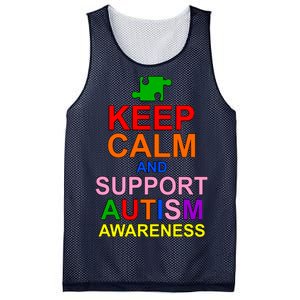 Keep Calm And Support Autism Awareness Mesh Reversible Basketball Jersey Tank