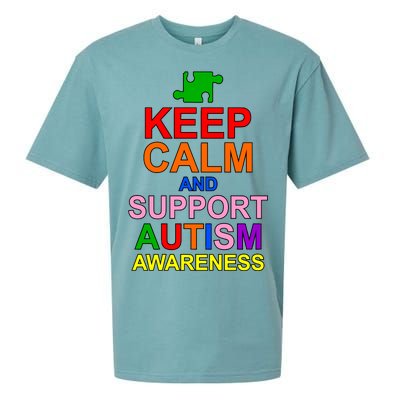 Keep Calm And Support Autism Awareness Sueded Cloud Jersey T-Shirt