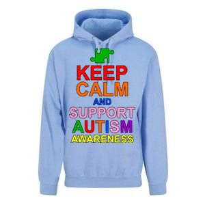 Keep Calm And Support Autism Awareness Unisex Surf Hoodie