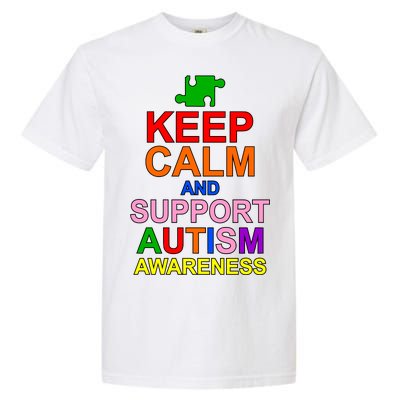 Keep Calm And Support Autism Awareness Garment-Dyed Heavyweight T-Shirt