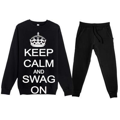 Keep Calm And Swag On Premium Crewneck Sweatsuit Set