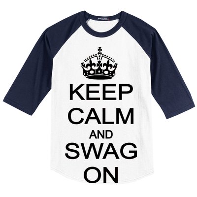 Keep Calm And Swag On Baseball Sleeve Shirt